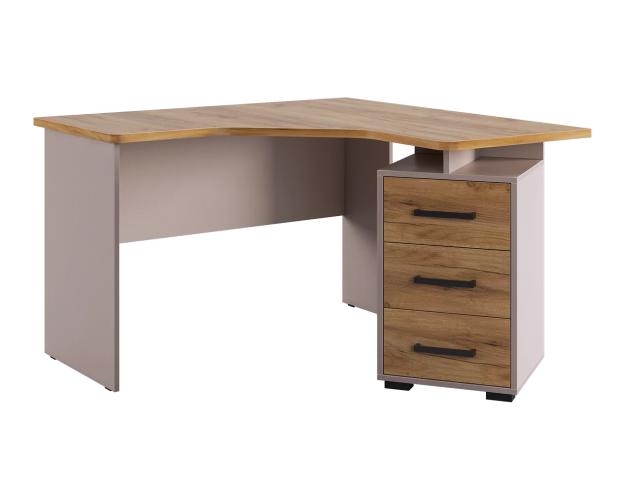 Стол компьютерный 1200 угловой Лайт-2 кашемир / дуб крафт золотой