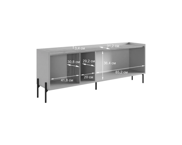 Тумба Доминика 2 кашемир / дуб крафт золотой