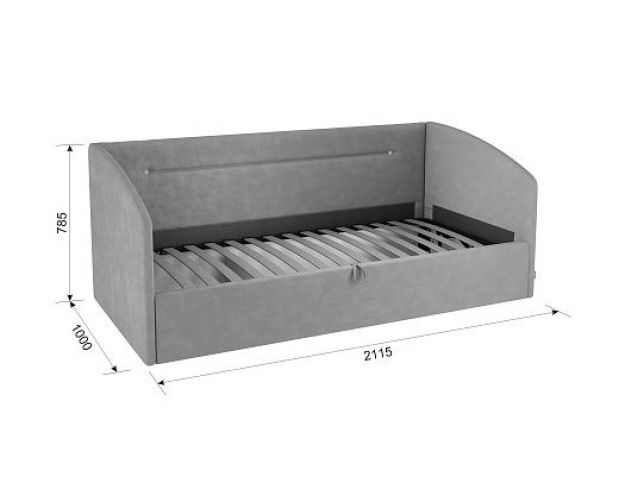 Кровать 0.9 Альба Софа (Галька велюр)
