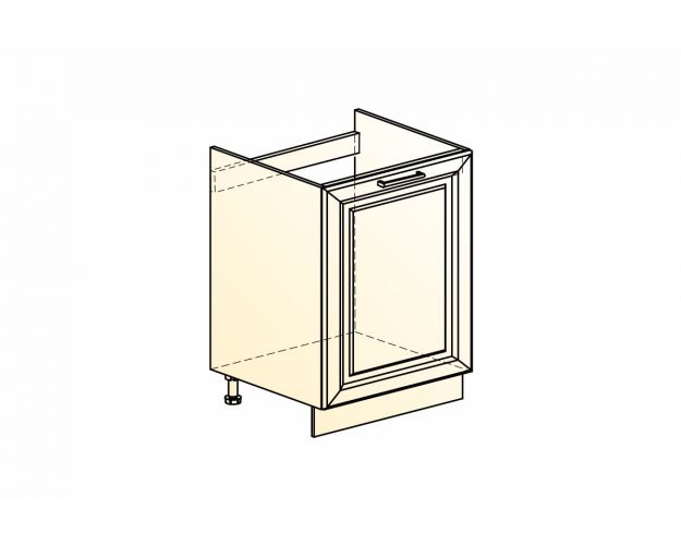 Мишель Шкаф рабочий под мойку L600 (1 дв. гл.) (эмаль) (белый/кофейный)