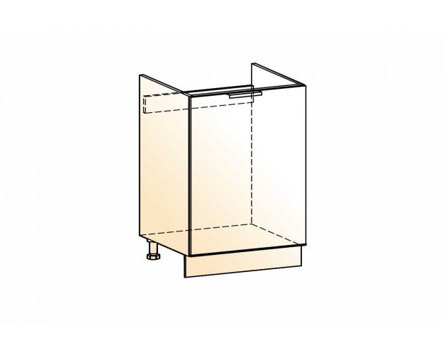 Стоун Шкаф рабочий под мойку L600 (1 дв. гл.) (белый/джелато софттач)