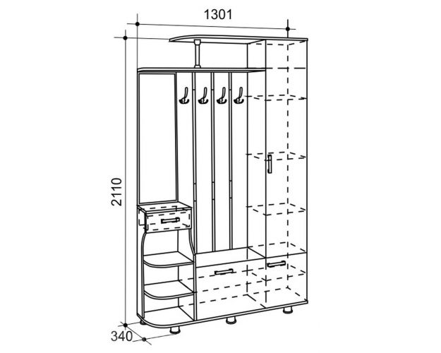 Прихожая Барселона-1 белый рамух
