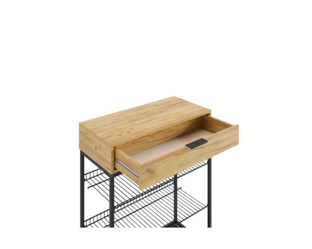 Обувница Краш черный муар / дуб крафт золотой