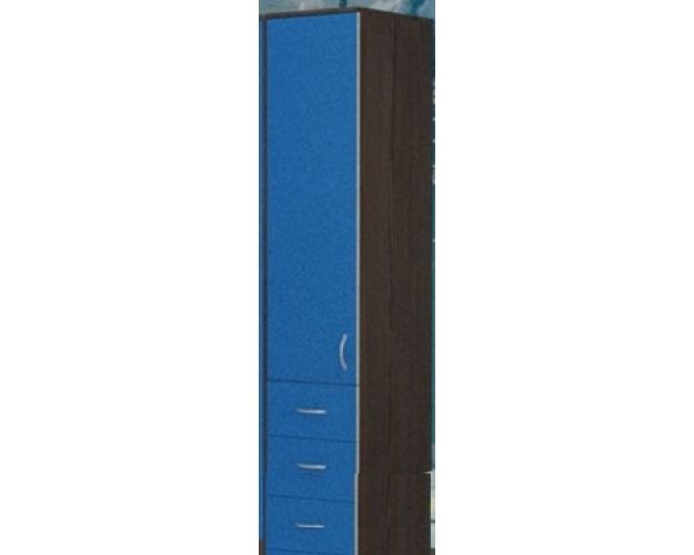 Шкаф-пенал №2 (закрытый) Бодего темный/Голубой