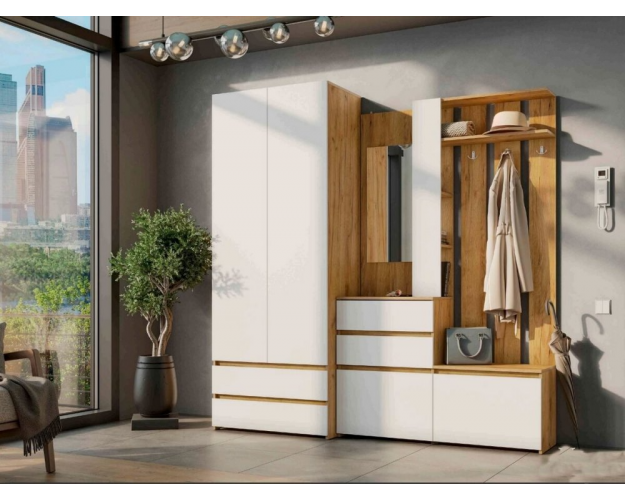 Комод 4 ящика Некст 1 дуб золотой / белый